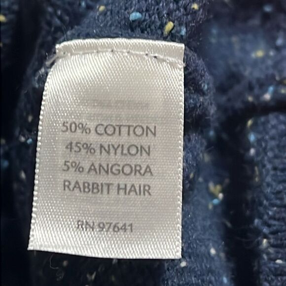 J JILL blue speckled cardigan sweater. One button closure. XL - Picture 7 of 12